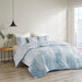 Brush Stroke - 4 Piece Oversized Reversible Comforter Set - Blue - Simple Home Plus