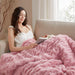 Ruched Fur - Throw - Pink - Simple Home Plus