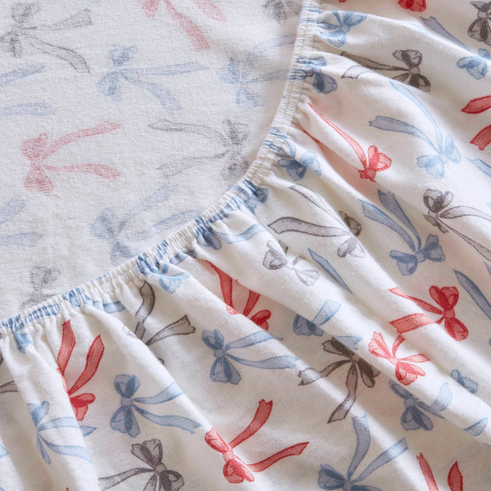 Cozy Soft - Twin Long 100% Flannel Pigment Printed Sheet Set - Happy Bows - Simple Home Plus