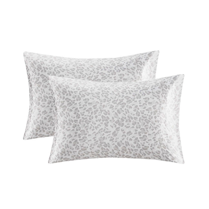 Satin - Luxury 2 Piece Pillowcases - Gray Leopard - Simple Home Plus