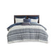 Mila - King 3 Piece Duvet Cover Set With Tufting - Navy - Simple Home Plus