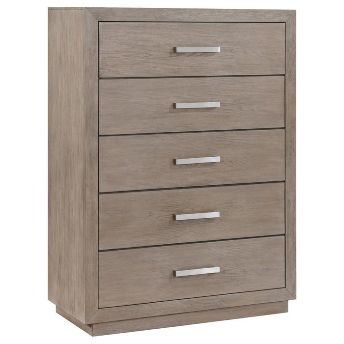 Kenora - 5-Drawer Bedroom Chest - Barley Brown - Simple Home Plus
