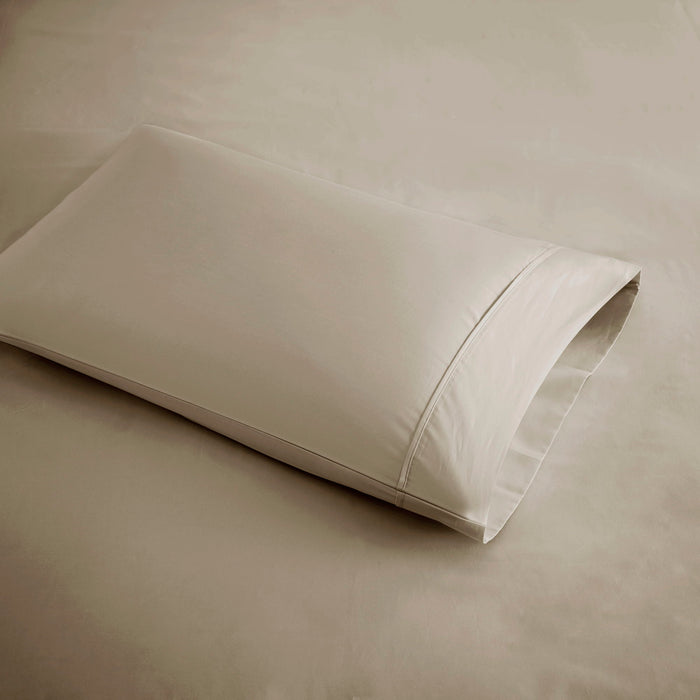 600 Thread Count - Queen Cooling Cotton Blend 4 Piece Sheet Set - Khaki - Simple Home Plus