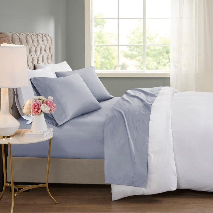 600 Thread Count - California King Cooling Blend 4 Piece Sheet Set - Blue