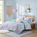 Cassiopeia - Watercolor Tie Dye Printed Quilt Set With Throw Pillow - Aqua - Simple Home Plus