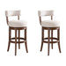 Mystic - Solid Wood Upholstered 30" Bar Height Swivel Barstool - Simple Home Plus