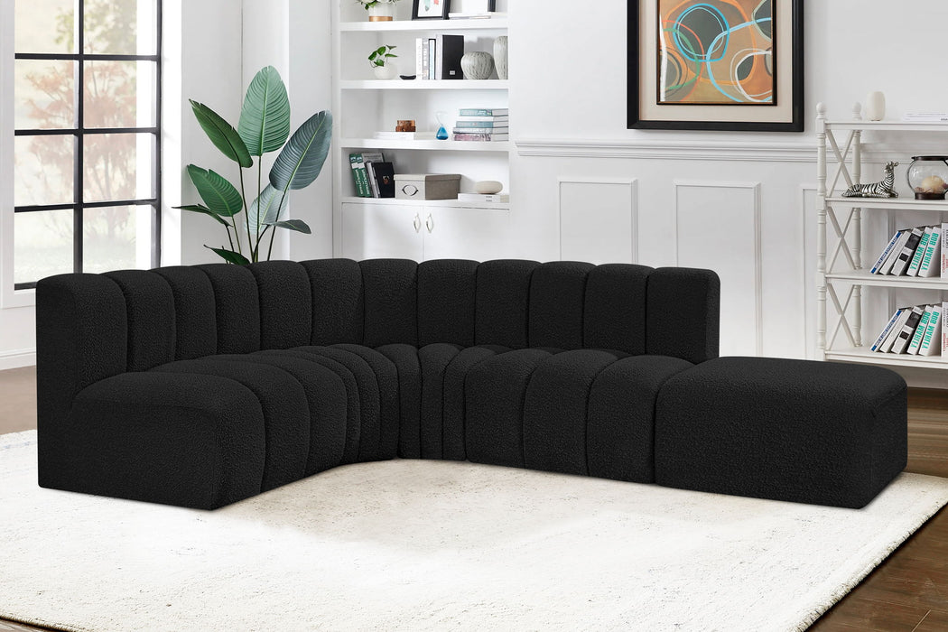 Arc - Boucle Fabric 5 Piece Corner Modular Sofa - Simple Home Plus