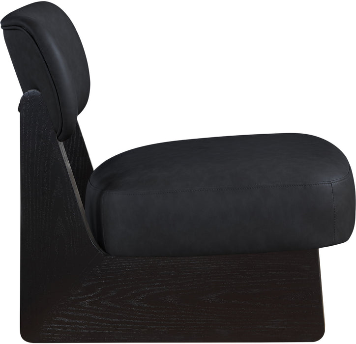 Vetra - Vegan Leather Upholstered Accent Chair With Black Base - Simple Home Plus