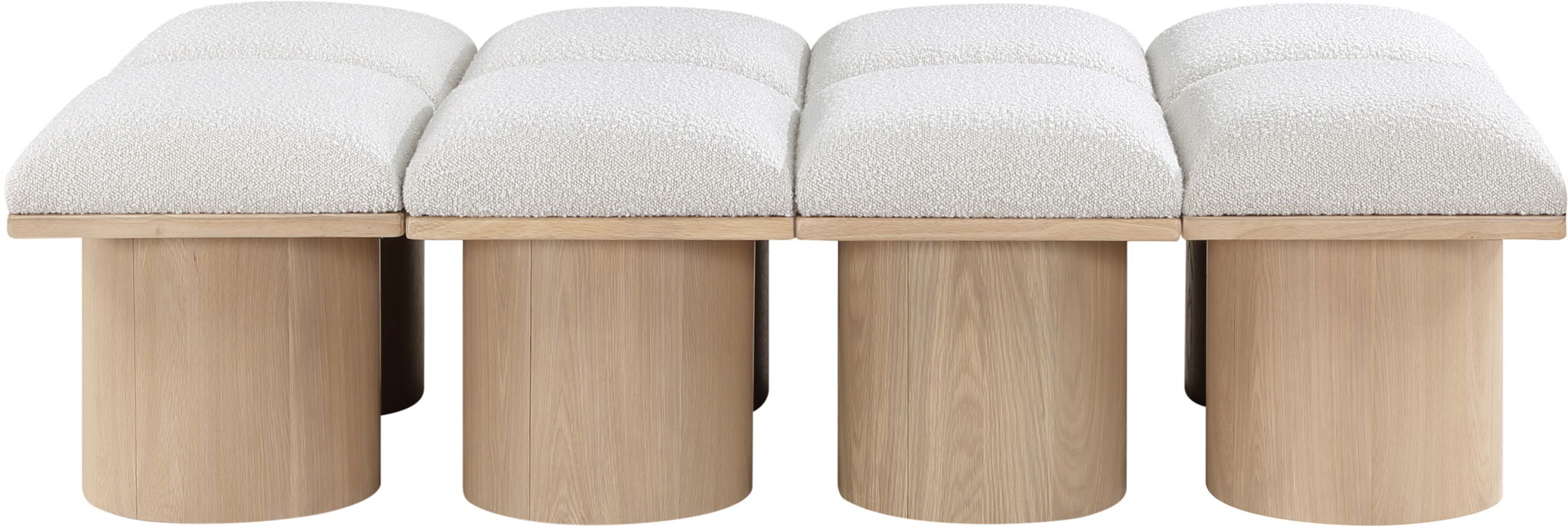 Pavilion - 8 Piece Modular Bench With Natural Base - Simple Home Plus