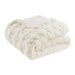 Ruched Fur - Ruched Throw - Ivory - Simple Home Plus