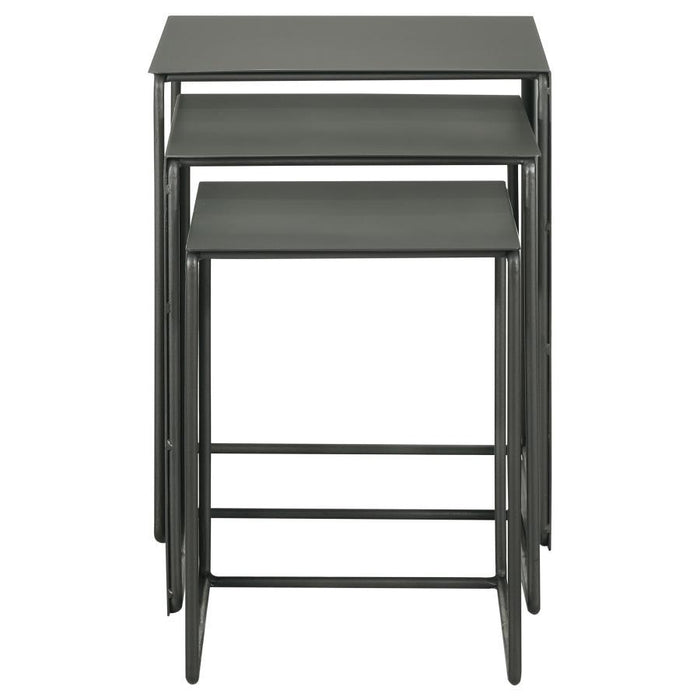Imez - 3 Piece Rectangular Metal Nesting Table Set - Gray - Simple Home Plus