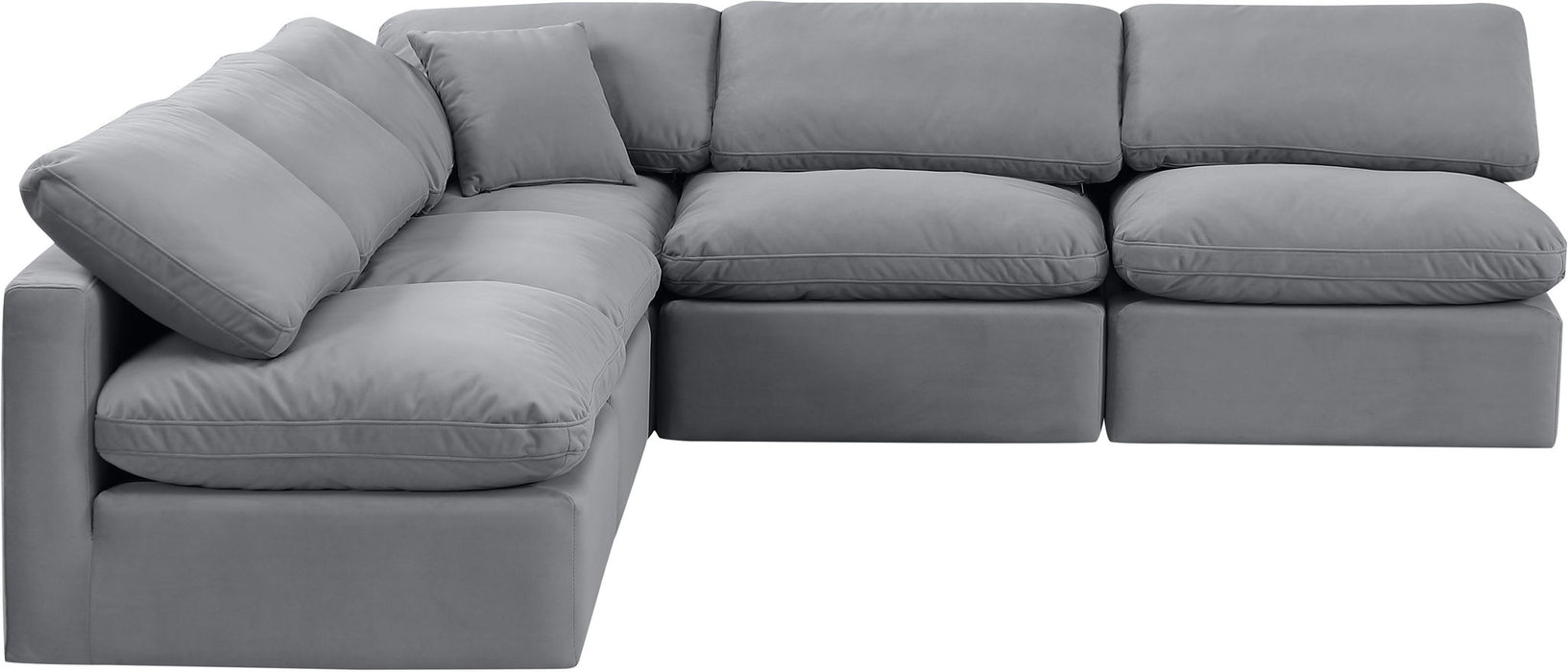 Indulge - Velvet 5 Piece Modular Corner Armless Sectional - Simple Home Plus
