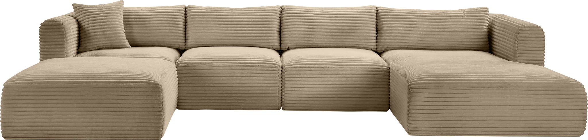 Shaggy - Fabric 5 Piece Modular Sectional With Chaise And Ottoman - Simple Home Plus
