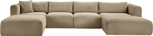 Shaggy - Fabric 5 Piece Modular Sectional With Chaise And Ottoman - Simple Home Plus