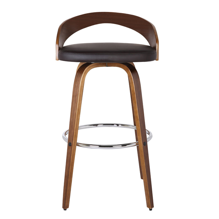 Sonia - 26" Counter Height Swivel Bar Stool - Walnut Wood - Simple Home Plus