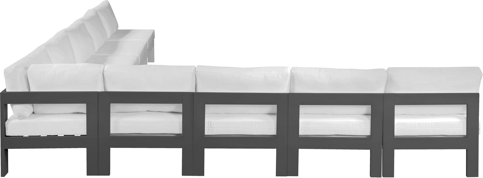Nizuc - Outdoor Patio 9 Piece Modular Sectional With Gray Frame - Simple Home Plus