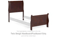 Alisdair - Twin Sleigh HDBD/Ftbd - Reddish Brown - Simple Home Plus