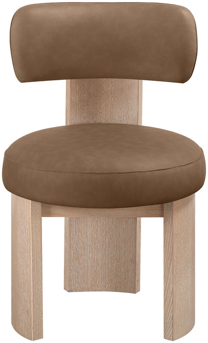 Atelier - Vegan Leather Upholstered Dining Chair (Set of 2) - Painted Natural Frame - Simple Home Plus
