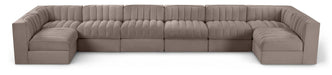 Rummi - Velvet Performance Fabric Upholstered 8 Piece Modular Sectional (With 2 Corner Chairs) - Simple Home Plus