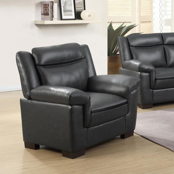 Arabella - Upholstered Padded Arm Accent Chair - Gray - Simple Home Plus