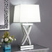 Dominick - Tapered Mirrored Acrylic Table Lamp - Silver - Simple Home Plus