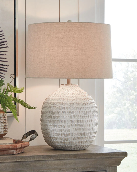 Jamon - Ceramic Table Lamp  - Beige AS-IS