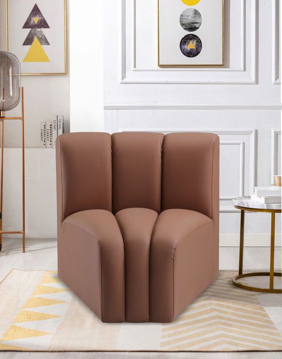 Arc - Faux Leather Curved Corner Chair - Simple Home Plus