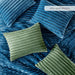 Avril - Full/Queen Fluffy Ribbed Plush Comforter Set - Green - Simple Home Plus