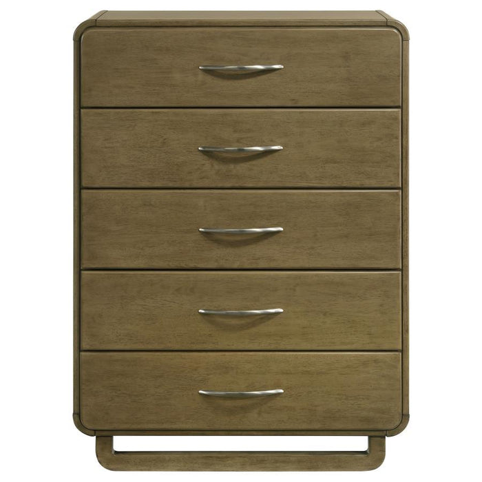 Amsbury - 5-Drawer Chest Of Drawers - Nutmeg - Simple Home Plus