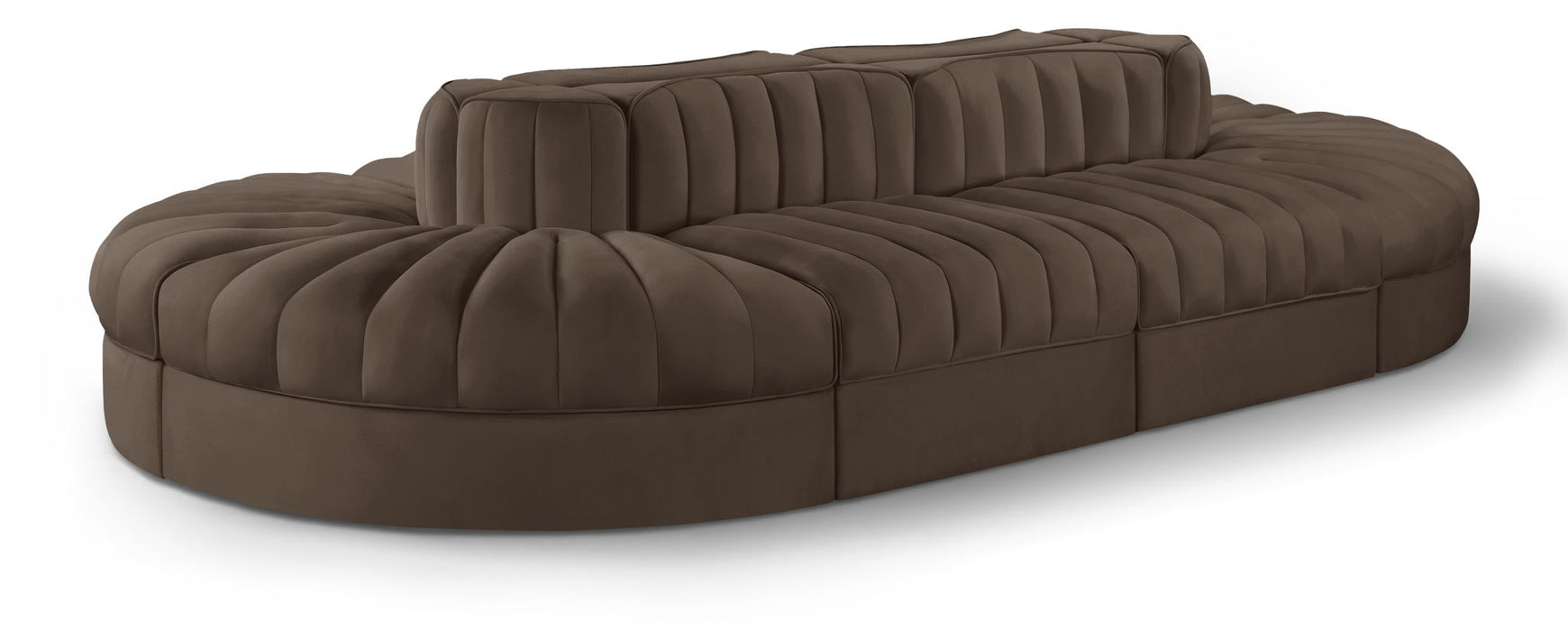 Rummi - Oval Velvet Performance Fabric Upholstered 8 Piece Modular Sectional - Simple Home Plus