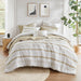 Carolina - 7 Piece King/California King Stripe Comforter And Quilt Set - Taupe - Simple Home Plus