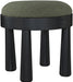 Larea - Linen Textured Fabric Ottoman - Black Base - Simple Home Plus