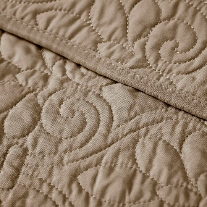 Quebec - Oversized Quilted Throw - Khaki - Simple Home Plus