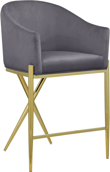Xavier - Counter Stool with Gold Legs - Simple Home Plus