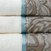 Aubrey - 6 Piece Jacquard Towel Set - Blue / Brown - Simple Home Plus
