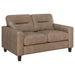 Scotland - Faux Leather Upholstered Track Arm Loveseat - Simple Home Plus