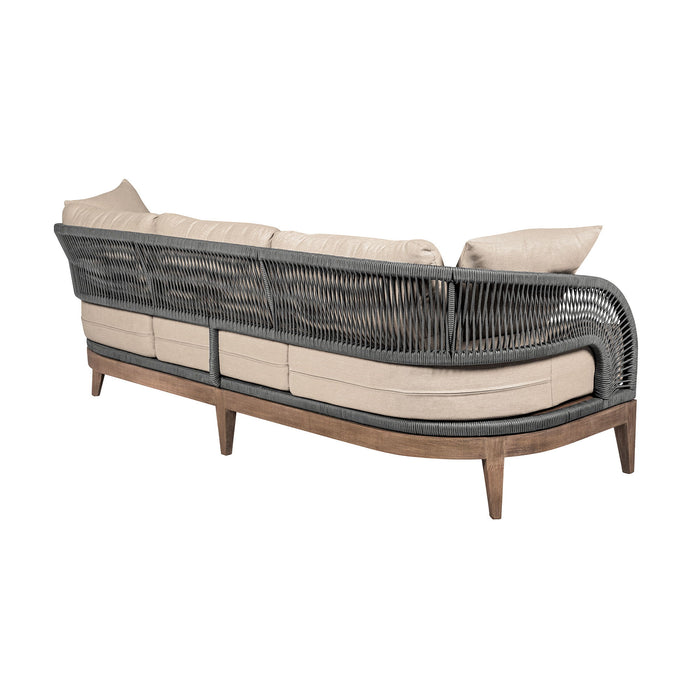 Orbit - Outdoor Patio Sofa - Weathered Eucalyptus / Taupe - Simple Home Plus