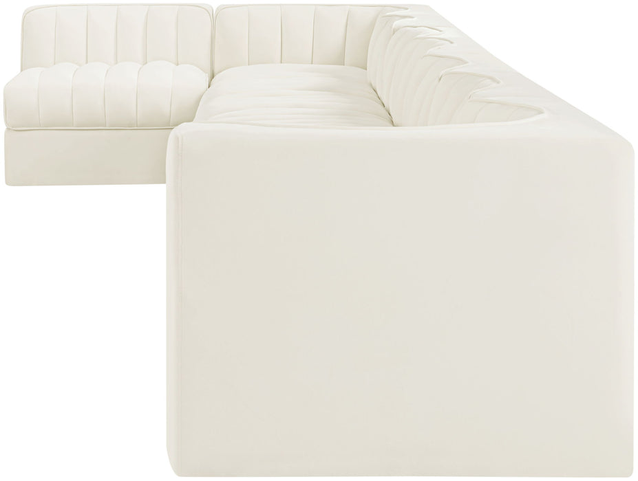 Rummi - Velvet Performance Fabric Upholstered 8 Piece Modular Sectional, L-Shaped (Right) - Simple Home Plus