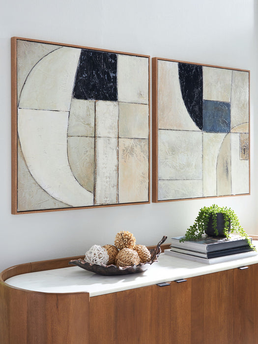 Bexlen - Tan / Taupe / Black - Wall Art Set (Set of 2) - Simple Home Plus