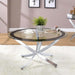 Brooke - Round Glass Top Coffee Table Metal Base - Simple Home Plus