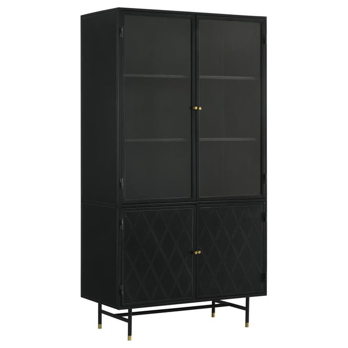 Santiago - 4 Door Metal Tall Storage Cabinet - Matte Black - Simple Home Plus