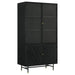 Santiago - 4 Door Metal Tall Storage Cabinet - Matte Black - Simple Home Plus