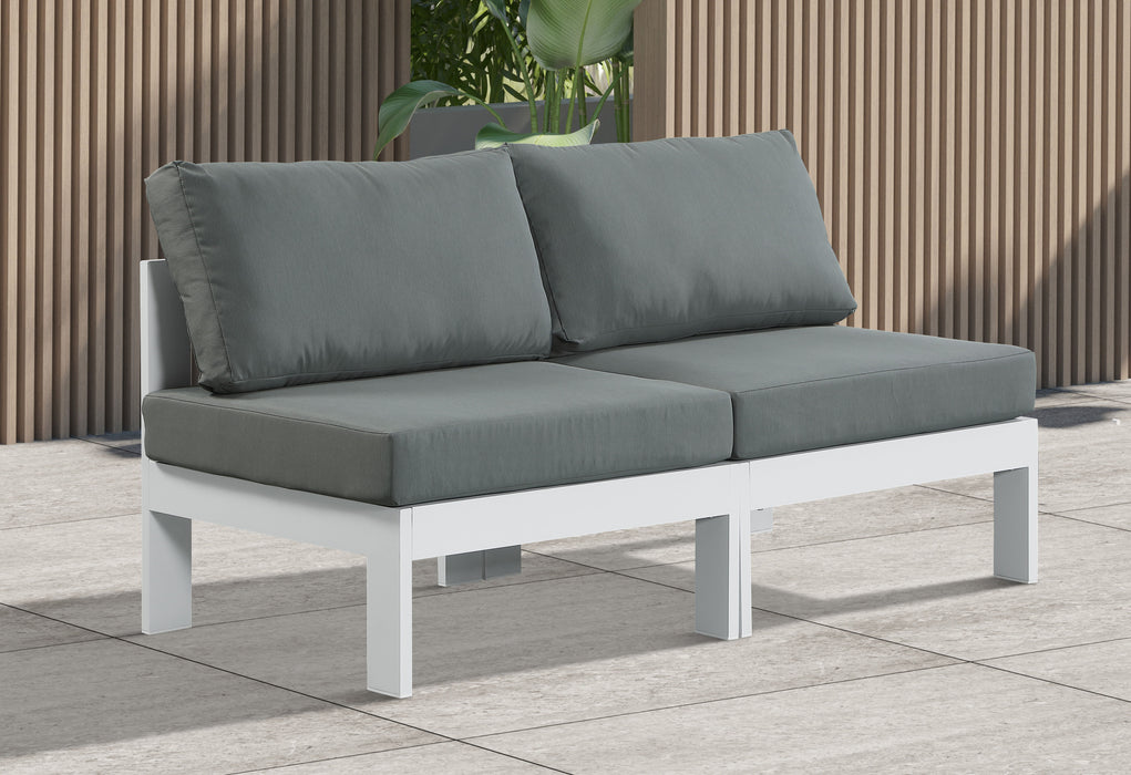 Nizuc - Outdoor Patio 2 Seat Armless Modular Sofa With White Frame - Simple Home Plus