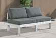 Nizuc - Outdoor Patio 2 Seat Armless Modular Sofa With White Frame - Simple Home Plus