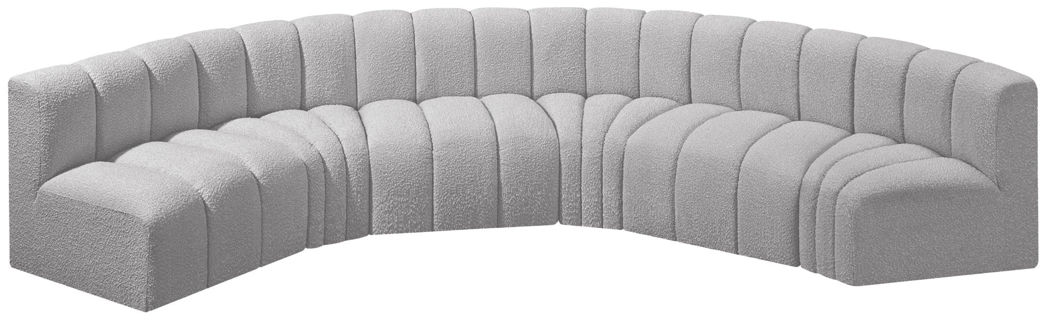Arc - Boucle Fabric 6 Piece U-Shaped Modular Sofa - Simple Home Plus