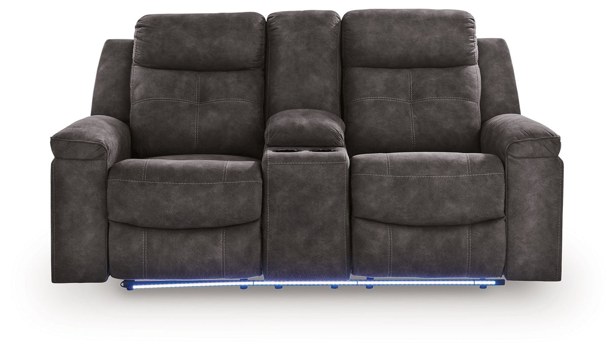 Brysonview - Double Reclining Loveseat With Console - Charcoal - Simple Home Plus