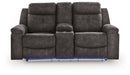 Brysonview - Double Reclining Loveseat With Console - Charcoal - Simple Home Plus