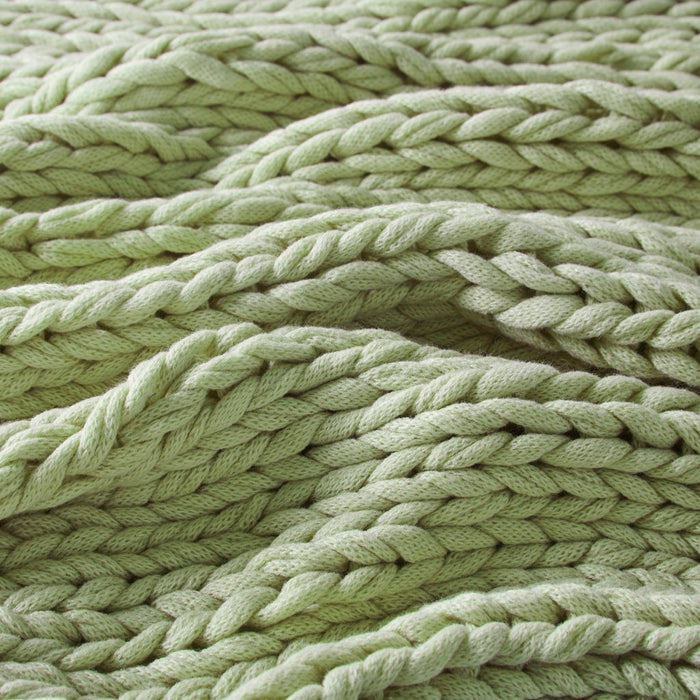 Chunky Double Knit - Handmade Throw - Sage Green - Simple Home Plus