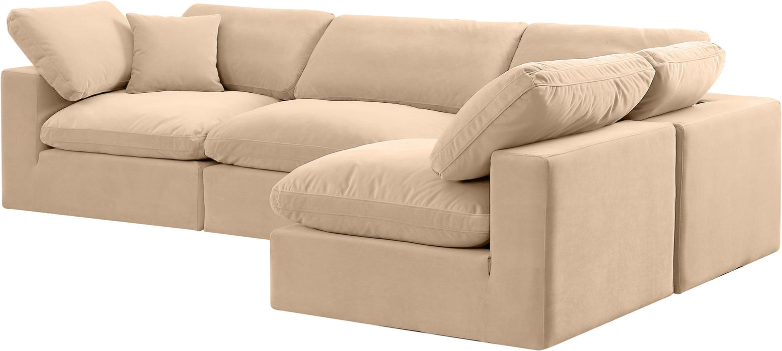 Comfy - 4 Piece Velvet Modular Armless Sectional - Simple Home Plus