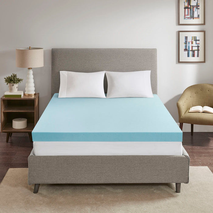 Gel Memory Foam Cover Mattress Topper With 3M Moisture Management - White - Simple Home Plus